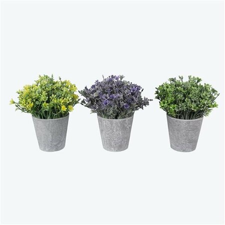 YOUNGS Artificial Potted Flower, 3 Assorted Color 18817